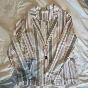 Striped linen blazer